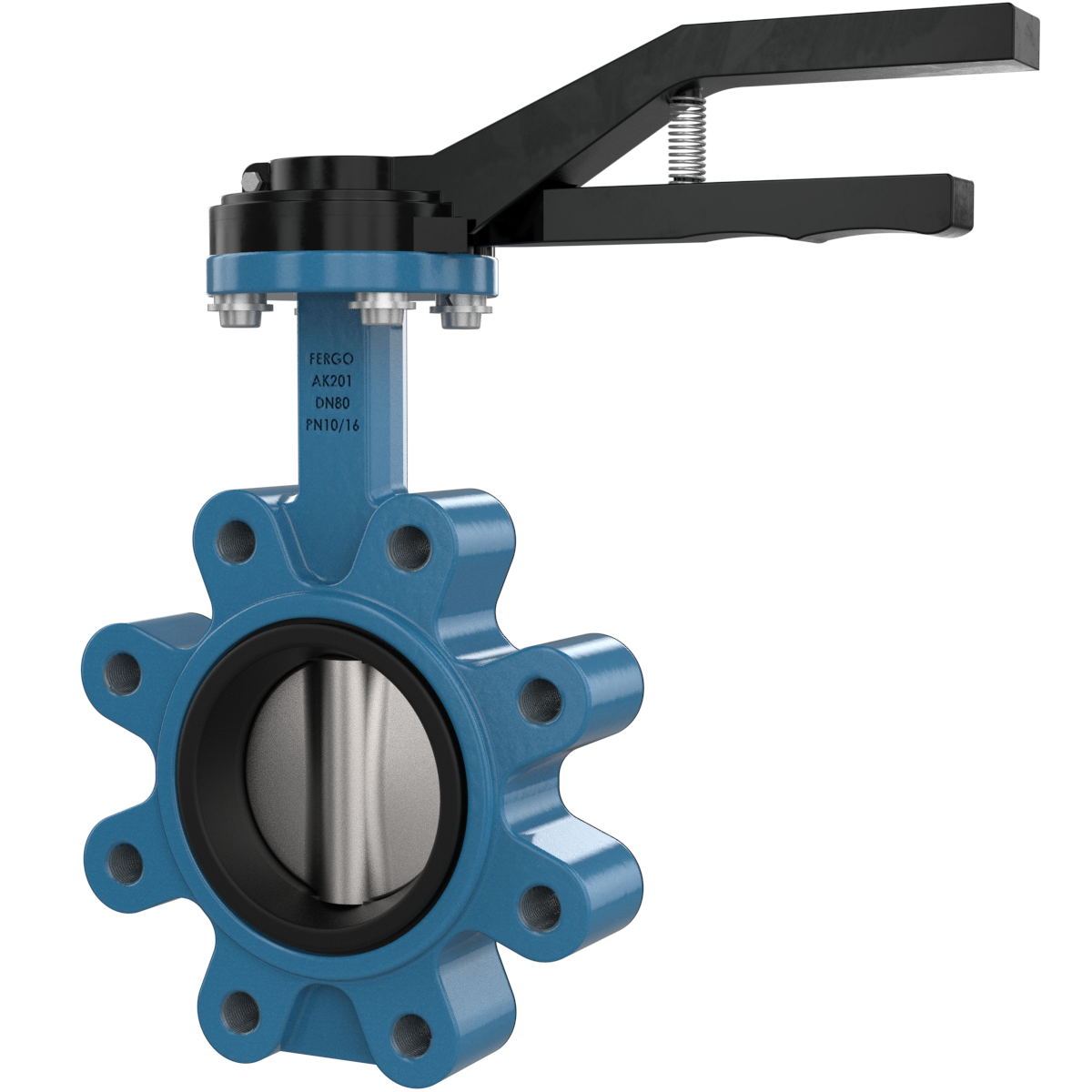 AK201 Absperrklappe DN 100 PN10/16 NBR Handhebel